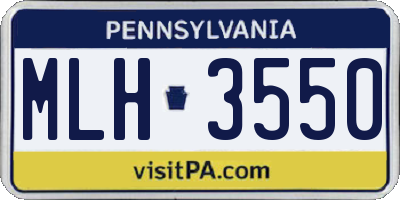 PA license plate MLH3550