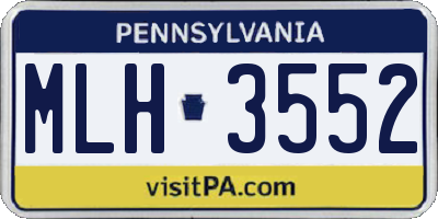 PA license plate MLH3552