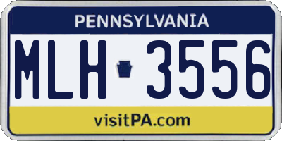 PA license plate MLH3556