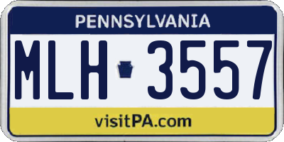 PA license plate MLH3557