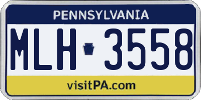 PA license plate MLH3558