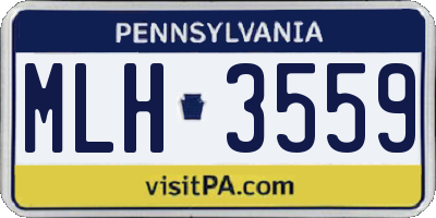 PA license plate MLH3559