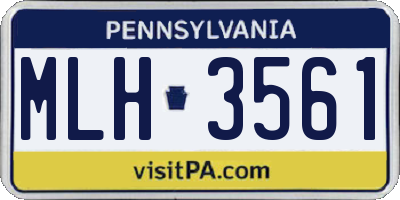 PA license plate MLH3561