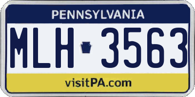 PA license plate MLH3563
