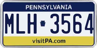 PA license plate MLH3564