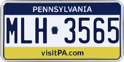 PA license plate MLH3565
