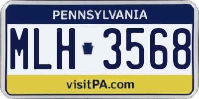 PA license plate MLH3568