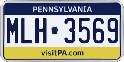 PA license plate MLH3569