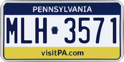 PA license plate MLH3571