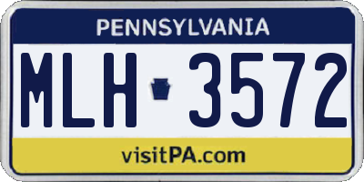 PA license plate MLH3572