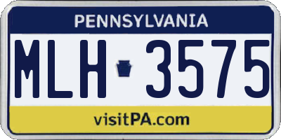 PA license plate MLH3575