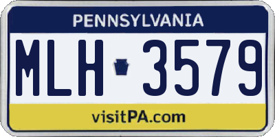 PA license plate MLH3579