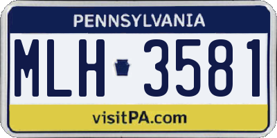 PA license plate MLH3581