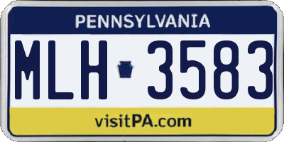 PA license plate MLH3583