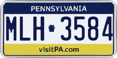 PA license plate MLH3584