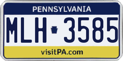PA license plate MLH3585