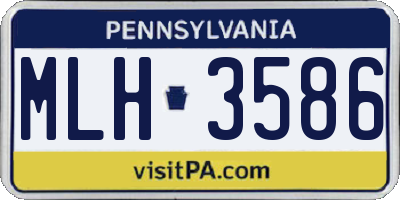 PA license plate MLH3586
