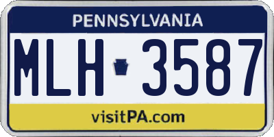 PA license plate MLH3587