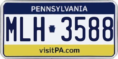 PA license plate MLH3588