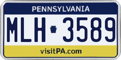 PA license plate MLH3589