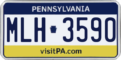 PA license plate MLH3590