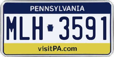 PA license plate MLH3591