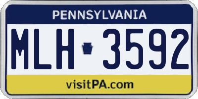 PA license plate MLH3592