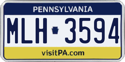 PA license plate MLH3594