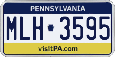 PA license plate MLH3595