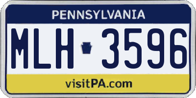 PA license plate MLH3596