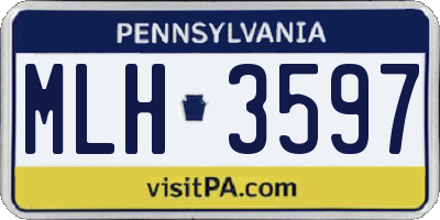 PA license plate MLH3597