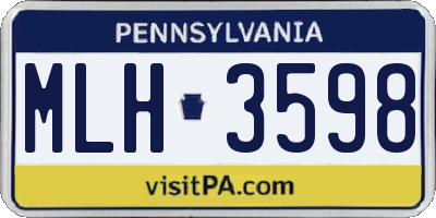 PA license plate MLH3598
