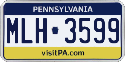 PA license plate MLH3599