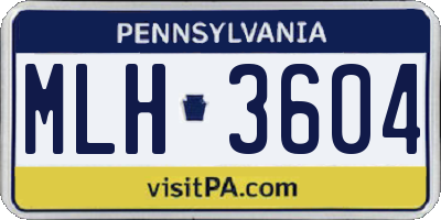 PA license plate MLH3604