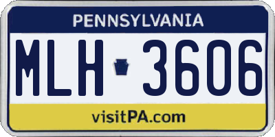 PA license plate MLH3606