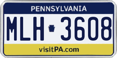 PA license plate MLH3608