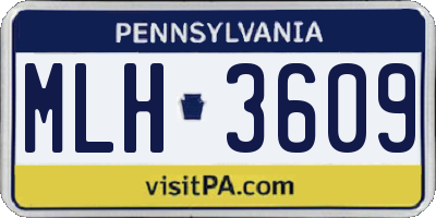 PA license plate MLH3609