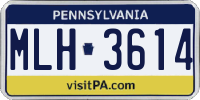 PA license plate MLH3614