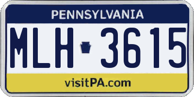 PA license plate MLH3615