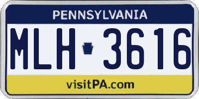 PA license plate MLH3616