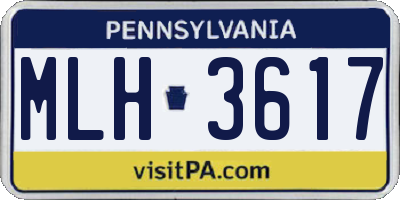 PA license plate MLH3617