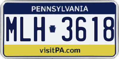 PA license plate MLH3618