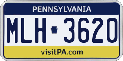PA license plate MLH3620