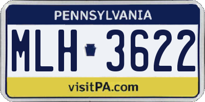 PA license plate MLH3622
