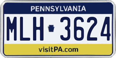 PA license plate MLH3624