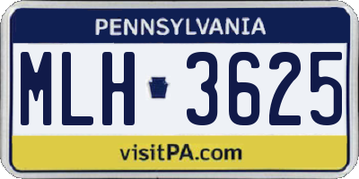 PA license plate MLH3625