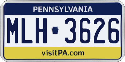 PA license plate MLH3626