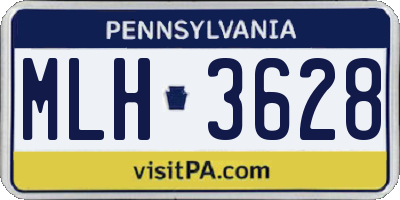 PA license plate MLH3628