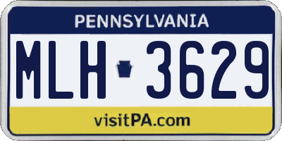 PA license plate MLH3629