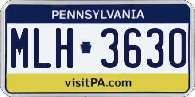 PA license plate MLH3630